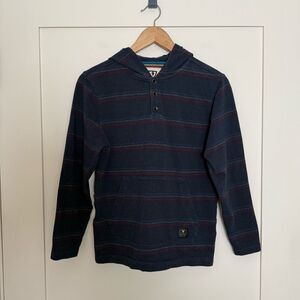 Vissla Hoodie Youth Kids Sz L Navy Blue Henley Long Sleeve Pullover Surf Skate
